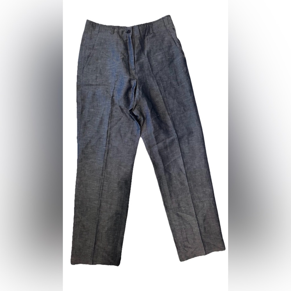 DKNY Ladies High Waist Dress Pants Wide Leg Blue Size 8